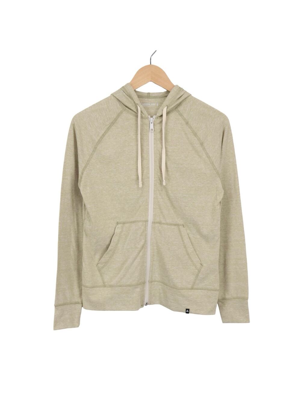 NWOT American Giant Women's Lightweight Full Zip Hoodie Tan Heather Size Small